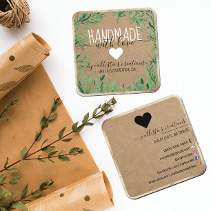 Tarjeta De Visita Cuadrada Micro Verdes Gold hecho a mano con amor Etsy Craft