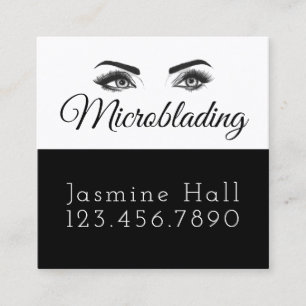 Tarjeta De Visita Cuadrada Microblading, Cejas, Tatuaje, Maquillaje Permanent