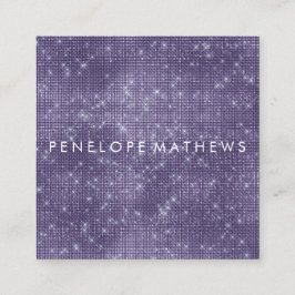 Tarjeta De Visita Cuadrada Midnight Purple Sparkle Beaulist Stylist
