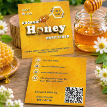 Miel Cruda Orgánica Marca Local Código QR Amarillo