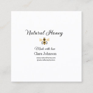 Tarjeta De Visita Cuadrada miel natural casera panal de abeja agregar nombre
