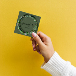 Tarjeta De Visita Cuadrada Mimetic Camouflage Military Fashion Woodland