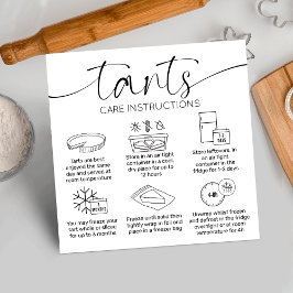 Tarjeta De Visita Cuadrada Mínima Panadería Quiche Pie Tarts Instrucciones de