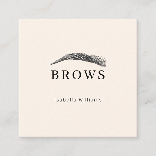 Tarjeta De Visita Cuadrada Minimal elegant Augenbrauen Visitenkarte (Anverso)