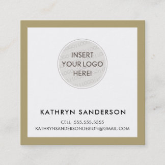 Tarjeta De Visita Cuadrada MINIMAL PERSONALIZADO LOGO moda moderna oro negro