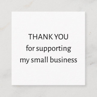Tarjeta De Visita Cuadrada Minimal Small Business Thank You Business Card