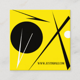 Tarjeta De Visita Cuadrada Mínimalismo moderno Resumen Arte Amarillo Blanco N