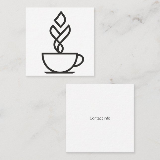 Tarjeta De Visita Cuadrada Minimalist Coffee Square Business Cards (Anverso / Reverso)