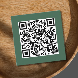 Tarjeta De Visita Cuadrada Minimalist Elegant Green QR Code Consultant