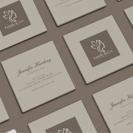 Tarjeta De Visita Cuadrada Minimalist Neutral Beige Beauty Square