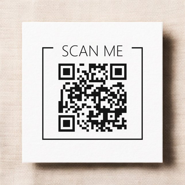 Tarjeta De Visita Cuadrada Minimalist QR Code Scan Me Business (Subido por el creador)