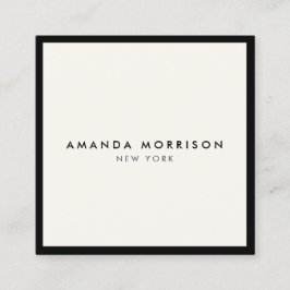 Tarjeta De Visita Cuadrada Minimalista Boutique Black/Ivory