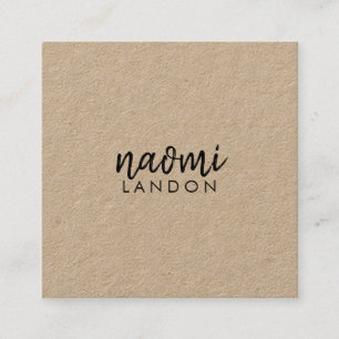 Tarjeta De Visita Cuadrada minimalista cuadrado moderno de color marrón claro