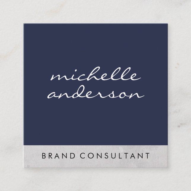 Tarjeta De Visita Cuadrada Minimalista | Cursiva | Profesional (Anverso)