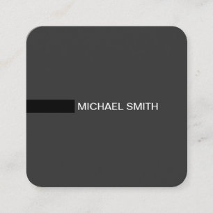 Tarjeta De Visita Cuadrada Minimalista elegante Jet y negro