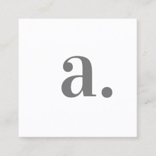 Tarjeta De Visita Cuadrada Minimalista elegante Monograma blanco Código QR mo