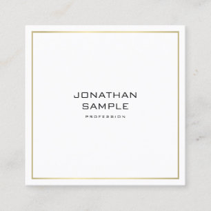 Tarjeta De Visita Cuadrada Minimalista estilo profesional elegante estilo oro