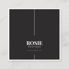 Tarjeta De Visita Cuadrada Minimalista lujo en línea Boutique Black/White