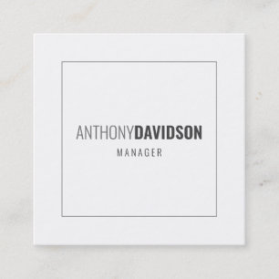 Tarjeta De Visita Cuadrada Minimalista moderno elegante profesional