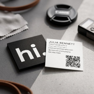 Tarjeta De Visita Cuadrada Minimalista moderno "Hola"