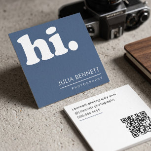 Tarjeta De Visita Cuadrada Minimalista moderno "Hola"