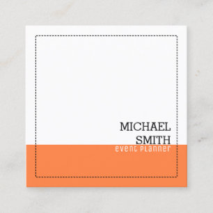 Tarjeta De Visita Cuadrada Minimalista profesional Moderno Mango Blanco Tango