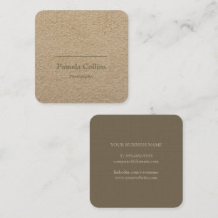 Tarjeta De Visita Cuadrada Minimalista Rústico Simple Elegante Papel Kraft