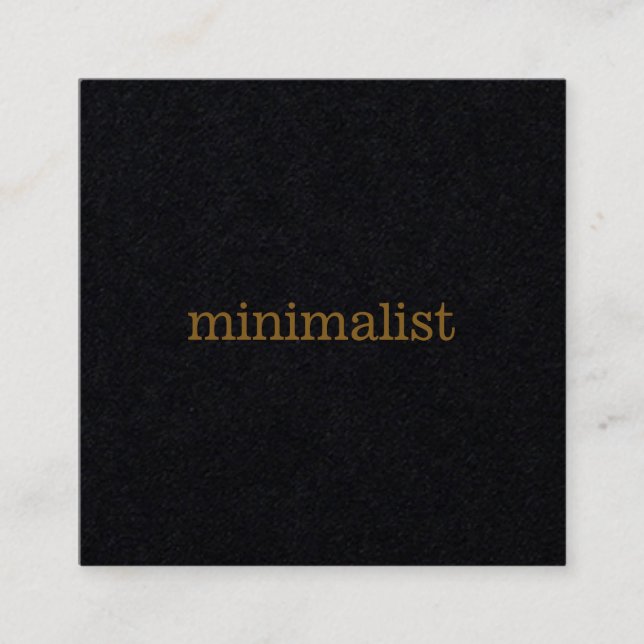 Tarjeta De Visita Cuadrada minimalista simple negro. (Anverso)