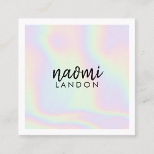 Tarjeta De Visita Cuadrada Minimalista unicornio blanco simple moderno