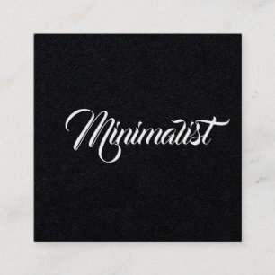 Tarjeta De Visita Cuadrada minimalista y elegante guión fresco en negro
