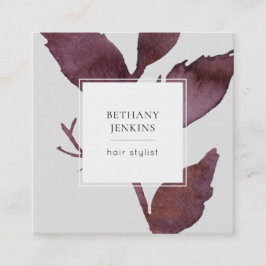 Tarjeta De Visita Cuadrada Mínimo de hoja moderna