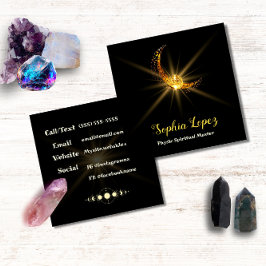 Tarjeta De Visita Cuadrada Mínimo de oro de la luna celeste