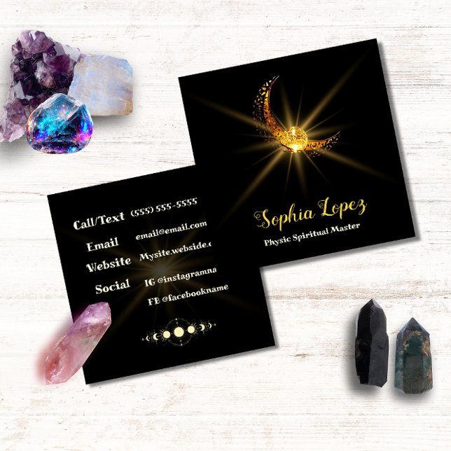 Tarjeta De Visita Cuadrada Mínimo de oro de la luna celeste (Subido por el creador)