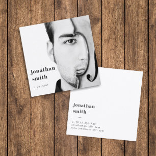 Tarjeta De Visita Cuadrada Mínimo músico violinista fotoprofesional