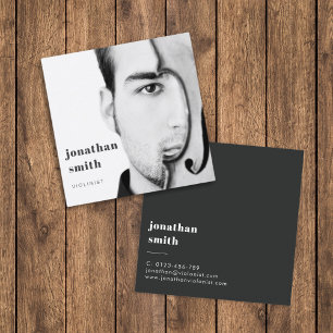 Tarjeta De Visita Cuadrada Mínimo músico violinista fotoprofesional