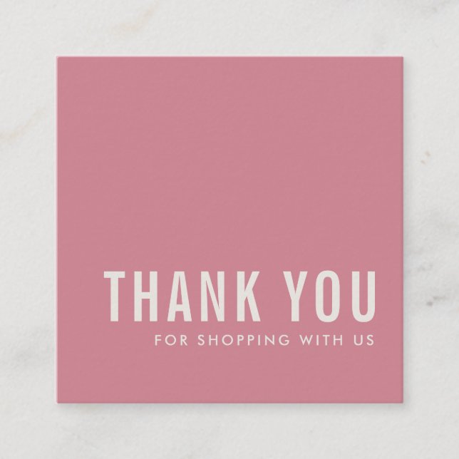 TARJETA DE VISITA CUADRADA MÍNIMO SIMPLE ELEGANTE CANDY PINK (Anverso)
