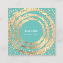 Tarjeta De Visita Cuadrada Mint Blogger de moda de Event Planner Music Media