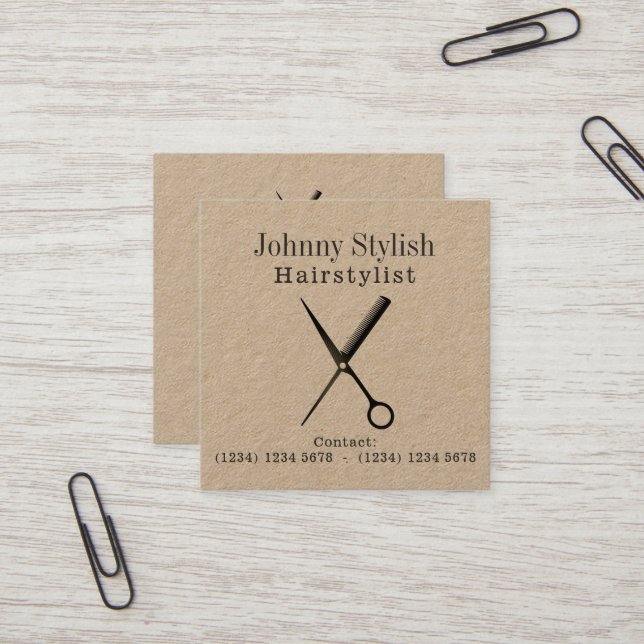 Tarjeta De Visita Cuadrada Mirada profesional de la elegancia moderna (Anverso/Reverso In Situ)