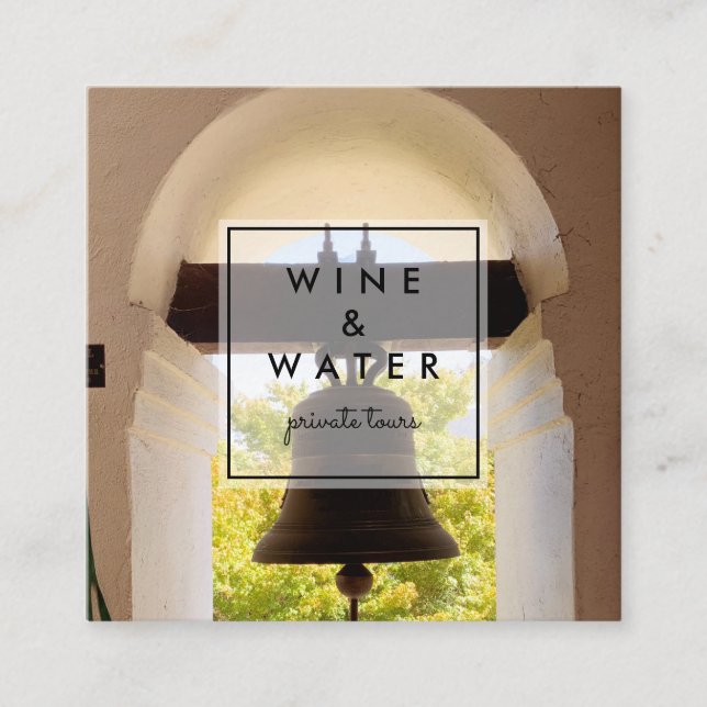 Tarjeta De Visita Cuadrada Misión Bells Turismo fotográfico de California (Anverso)