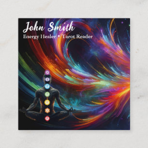 Tarjeta De Visita Cuadrada Mítico Ametista Chakras Reiki Meditación Yoga