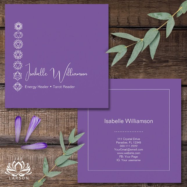 Tarjeta De Visita Cuadrada Mítico Ametista Chakras Reiki Meditación Yoga (Subido por el creador)