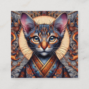 Tarjeta De Visita Cuadrada Mítico felino fantástico ornamentado regio