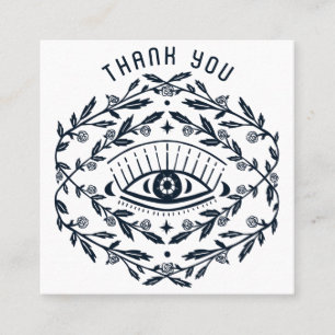 Tarjeta De Visita Cuadrada Míticos Rosas oculares Magical Boho QR Agradecimie