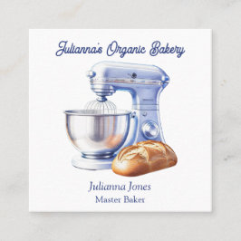 Tarjeta De Visita Cuadrada Mixer Bread Bakery Pastry Chef