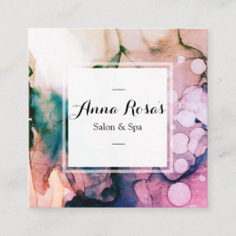Tarjeta De Visita Cuadrada Moda artística abstracta de la lavanda del