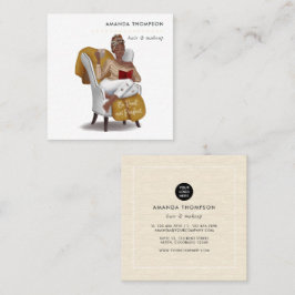 Tarjeta De Visita Cuadrada Moda de belleza para mujeres negras