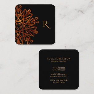 Tarjeta De Visita Cuadrada Moda elegante oro Ornamental Monogramado