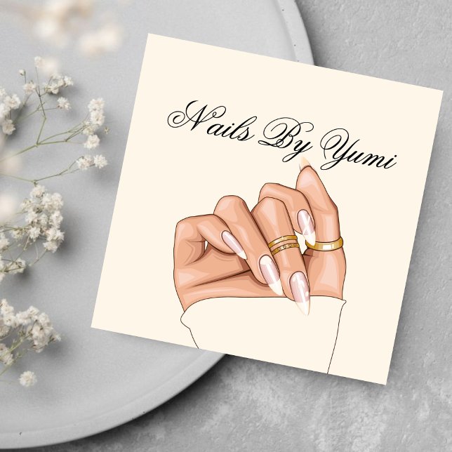 Tarjeta De Visita Cuadrada Moda Elegante Salón Moderno De Belleza De Técnico (Subido por el creador)