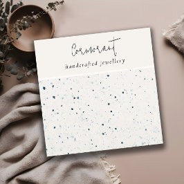 Tarjeta De Visita Cuadrada Moda Escaseada Azul Textura Blanco Tapón