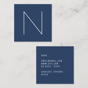 Tarjeta De Visita Cuadrada Moda llana mínima elegante del Peony de la marina